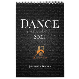 Dance Quote Black Leather Afbeelding, Logo en naam Kalender