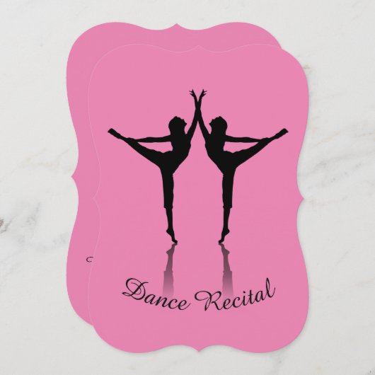 Dance recital invitation custom color (Devant / Derrière)