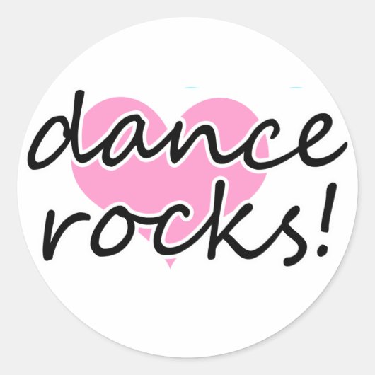 Dance Rocks. Ronde Sticker (Voorkant)