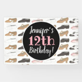 Dance Shoes Ballet Tap Jazz Lyrical Verjaardagsfee Spandoek (Horizontaal)