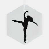 Dance Silhouette Ballet Glas Ornament (Achterkant)