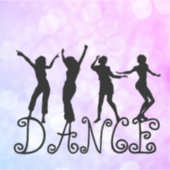 Dance Silhouette Dancers Pink Blue Bokeh Sticker (Voorkant)