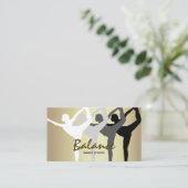 Dance Studio Body Silhouette Gold en Black Modern Visitekaartje (Staand voorkant)