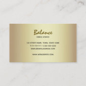 Dance Studio Body Silhouette Gold en Black Modern Visitekaartje (Achterkant)