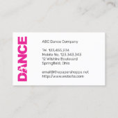 DANCE Studio Coach Docent Professioneel Visitekaartje (Achterkant)
