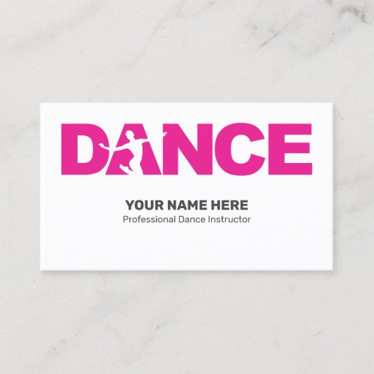 DANCE Studio Coach Docent Professioneel Visitekaartje (Voorkant)
