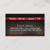 Dance Studio, Instructor, Dancer, Visitekaartje (Achterkant)