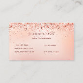 Dance studio school roos gouden roze glitter logo visitekaartje (Achterkant)