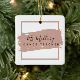 Dance Teacher Black en Roos Gold op maat Keramisch Ornament