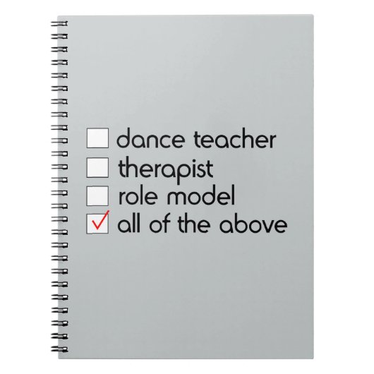 Dance Teacher Checklist Notitieboek (Voorkant)