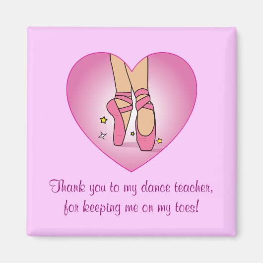 Dance Teacher Dank U: Ballet Schoenen Magneet (Voorkant)