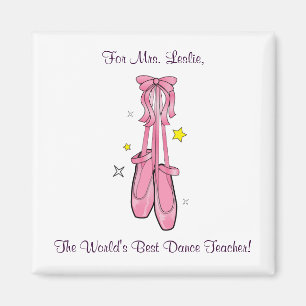 Dance Teacher Magnet met Hanging Ballet Shoes Magneet