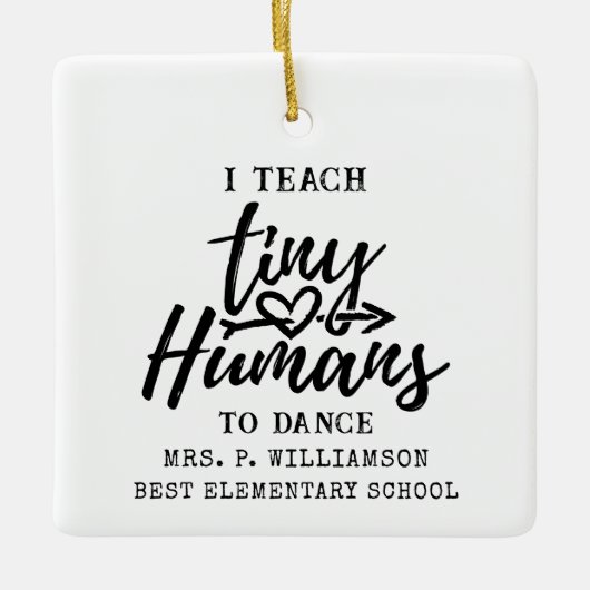 Dance Teacher Script Typografie Aangepast Keramisch Ornament (Voorkant)