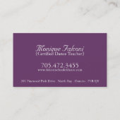 Dance Teacher Visitekaartje (Achterkant)