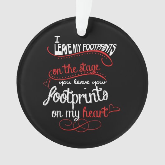 Dance Teacher - Voetafdrukken op het hart Ornament (voorkant)