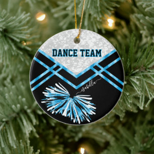 Dance Team Black, White en Baby Blue Keramisch Ornament