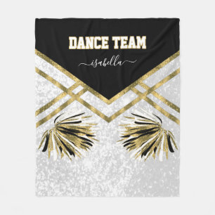 Dance Team Black, White en Gold Fleece Blanket
