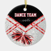 Dance Team Black, White en Red Glitter Keramisch Ornament (Voorkant)