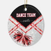 Dance Team Black, White en Red Glitter Keramisch Ornament (Links)