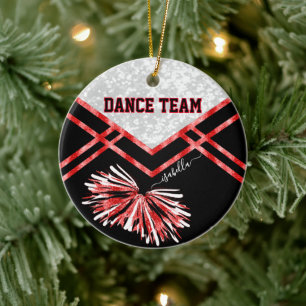 Dance Team Black, White en Red Keramisch Ornament
