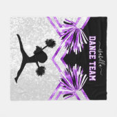 Dance Team Paars, Black en White Fleece Blanket (Voorkant (Horizontaal))