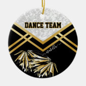 Dance Team Zwart, Wit en Goud Keramisch Ornament (Voorkant)