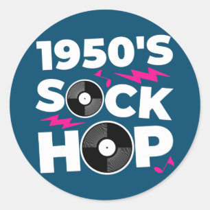 Dance Theme Party van 1950 van Sock Hop 50 Ronde Sticker