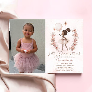Dance & Twirl Ballerina Ballet Verjaardagsfoto Kaart