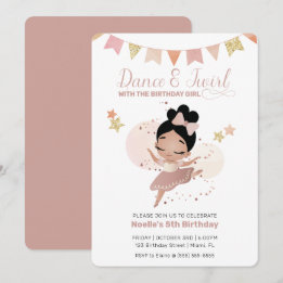 Dance & Twirl, Princess Ballerina Birthday Kaart