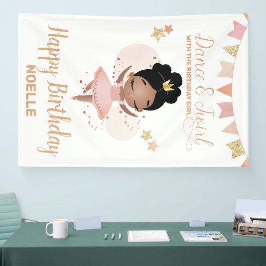 Dance & Twirl, Princess Ballerina w/Bow Birthday Spandoek (Beurs)