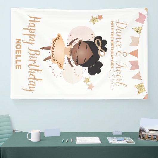 Dance & Twirl, Princess Ballerina w/Bow Birthday Spandoek (Beurs)