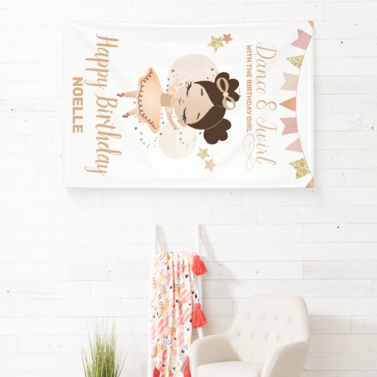 Dance & Twirl, Princess Ballerina w/Bow Birthday Spandoek (Insitu)