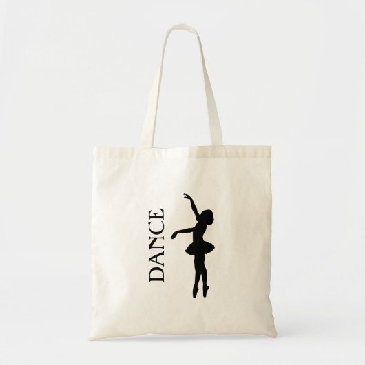 Dance Typography with Ballerina Silhouette Tote Bag (Voorkant)