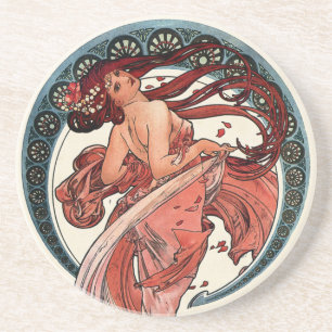 Dance van Alfons Mucha 1898 Zandsteen Onderzetter