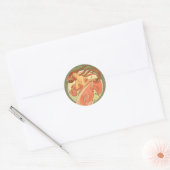  Dance van Alphonse Mucha Ronde Sticker (Envelop)