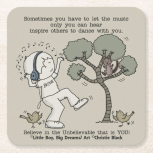 Dance Vierkante Kartonnen Onderzetter