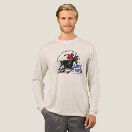 Dance with Horse (Light mode) | Men Long Sleeve Tri-Blend Shirt (Voorkant)