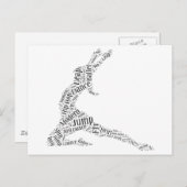 Dance Word Cloud Black & White Briefkaart (Voorkant / Achterkant)