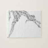 Dance Word Cloud Black & White Legpuzzel (Horizontaal)