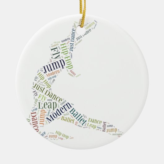 Dance Word Cloud Keramisch Ornament (Voorkant)