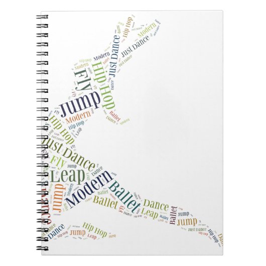 Dance Word Cloud Notitieboek (Voorkant)