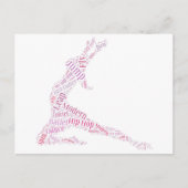 Dance Word Cloud Pink Briefkaart (Voorkant)