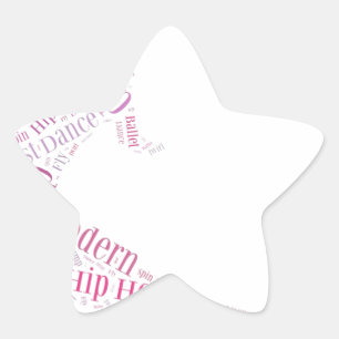 Dance Word Cloud Pink Ster Sticker