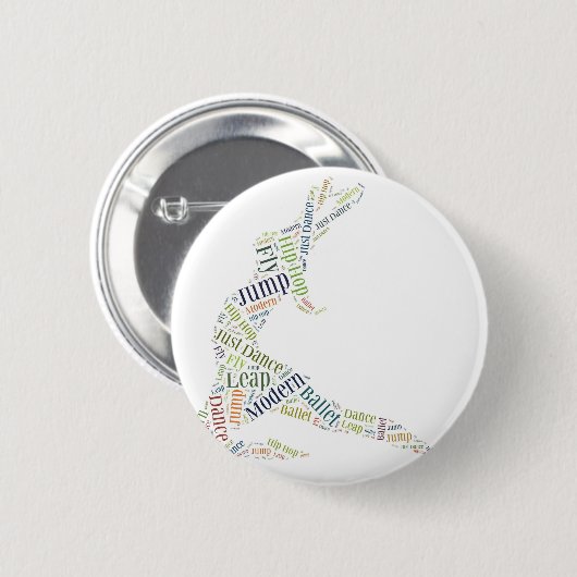 Dance Word Cloud Ronde Button 5,7 Cm (Voorkant /achterkant)