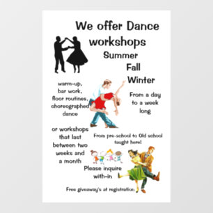"Dance Workshop" Raamsticker