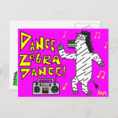 Dance Zebra Dance. Briefkaart (Voorkant / Achterkant)