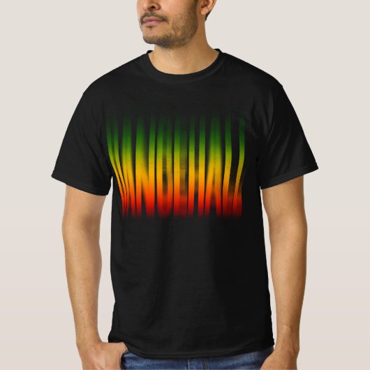 Dancehall Blurred Effect Typography Rasta Reggae T-shirt (Voorkant)