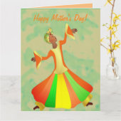 Dancer African American Moederdag Kaart (Gele Bloem)
