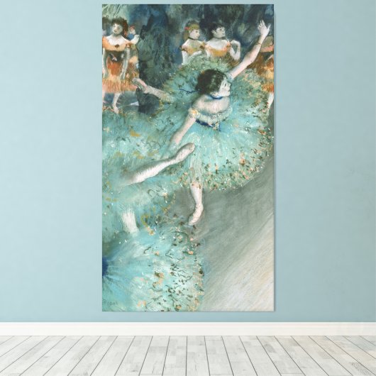 Dancer (danser in groen) Edgar Degas Canvas Afdruk (Insitu (Houten vloer))