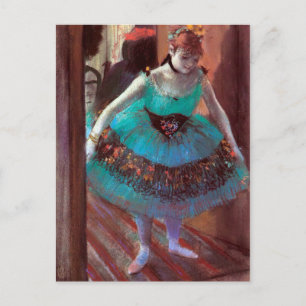 Dancer die haar kleedkamer verlaten door Degas Briefkaart